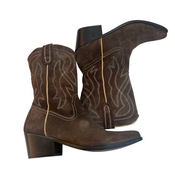 URBAN OUTFITTERS UO Leena Cowboy Boot Chocolate SIZE US 7/EURO 38 - Picture 8 of 10